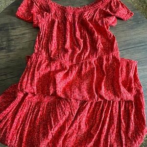 Maxi off the shoulder dress with elastic waist